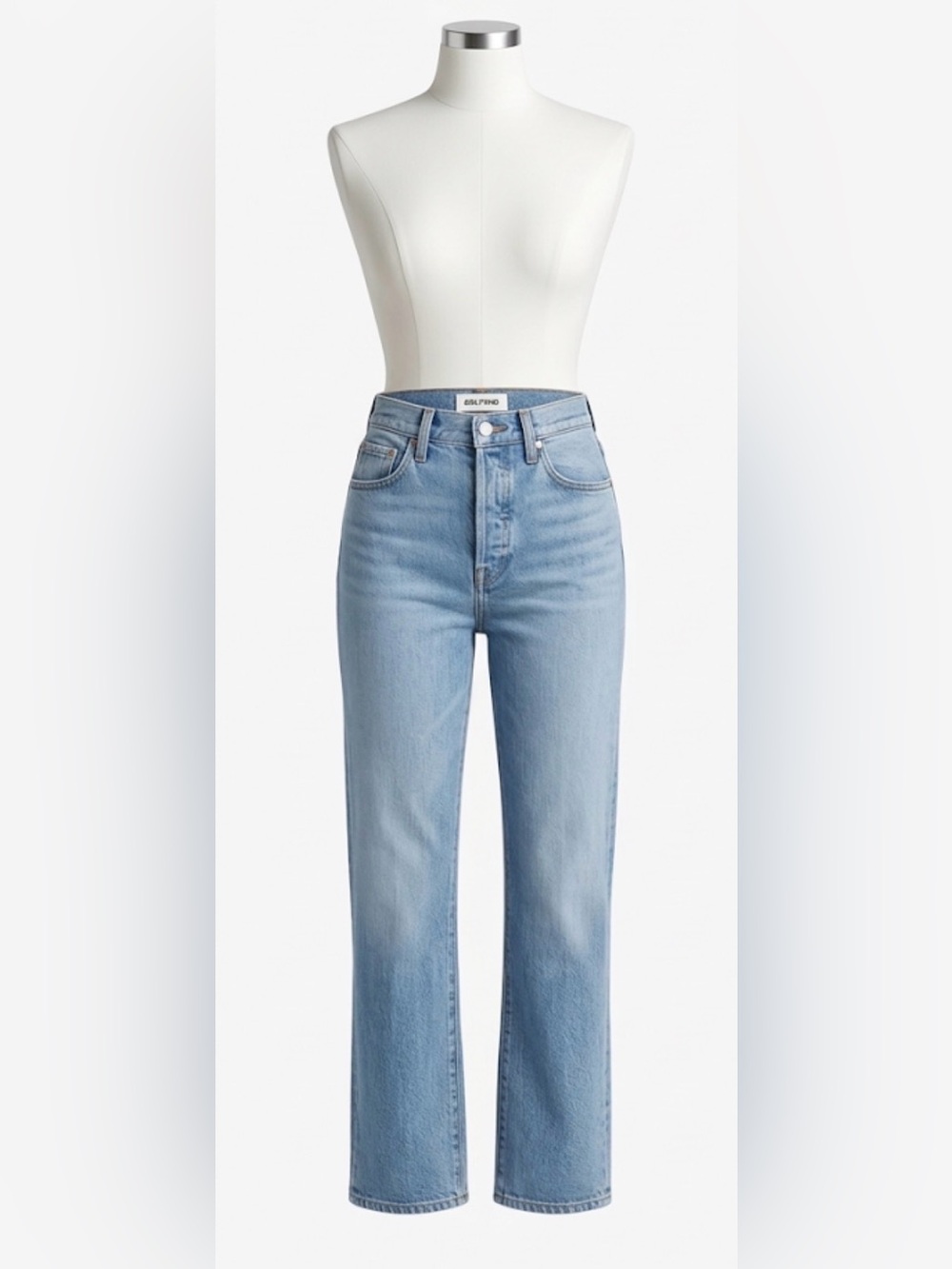GRLFRND Light Blue High-Rise Straight Jeans SIZE 25